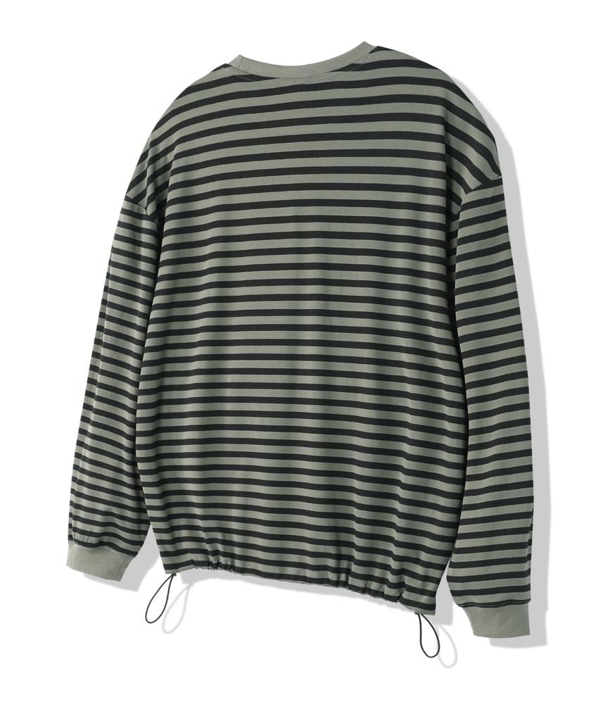 Modernoment Striped Oversized String Long Sleeve [Khaki]
