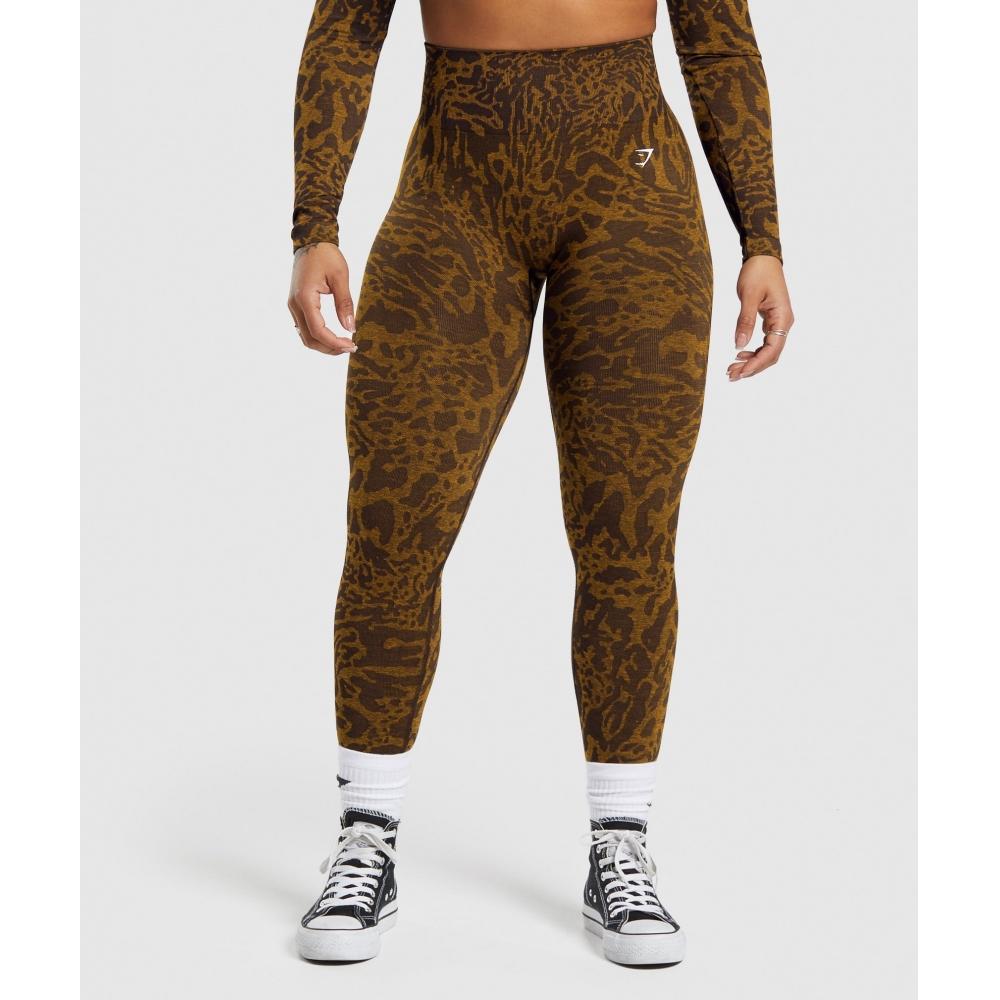

GYMSHARK Adapt Safari Бесшовные леггинсы Archive Коричневый Желтый B6A8U NCKS