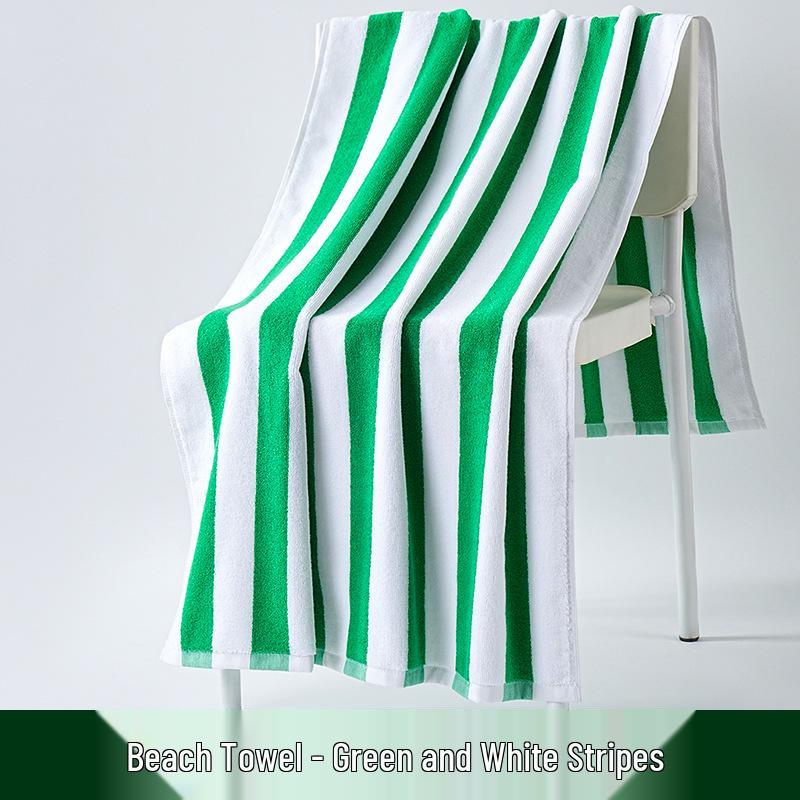 Super Absorbent Pure Cotton Striped Beach Towel & Floor Mat - Extra Large 500g (75x150cm ±2)