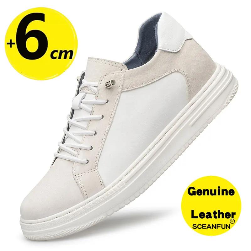 Casual Sneakers Men Elevator Shoes Hidden Heels Breathable Heightening Shoes For Man Increase Insole 8CM 6CM Optional Height Sho