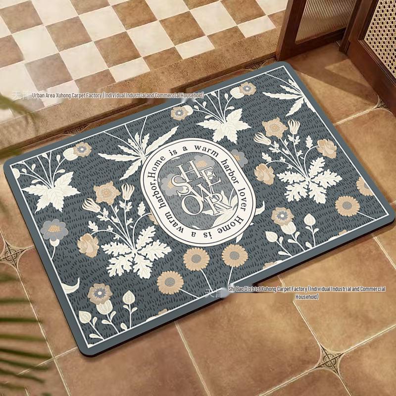 American Retro Non-Slip Diatomaceous Earth Floor Mat - Wear-Resistant Entrance and Bathroom Mat