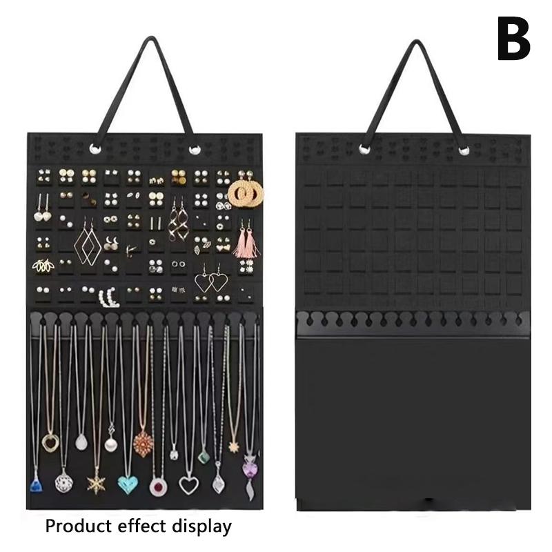 Bolsa Organizadora de Joyería Colgante Para Pendientes Collar Pulseras Exhibición Almacenamiento Bolsa Organizadora de Fieltro de un Lado