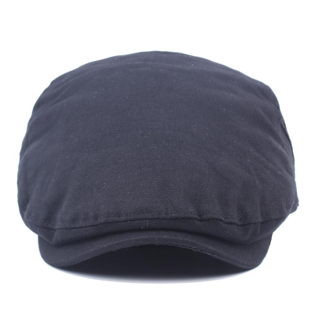 Hat Men'S British Season Cotton Beret Solid Color Peaked Cap Outdoor Sun Hat Forward Hat