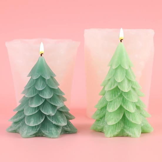 Personalized Scented Candle Mold Christmas Tree Mold, Silicone for Making Plaster And Resin Crafts, Nonstick Crafting 3D Holiday Festive Home