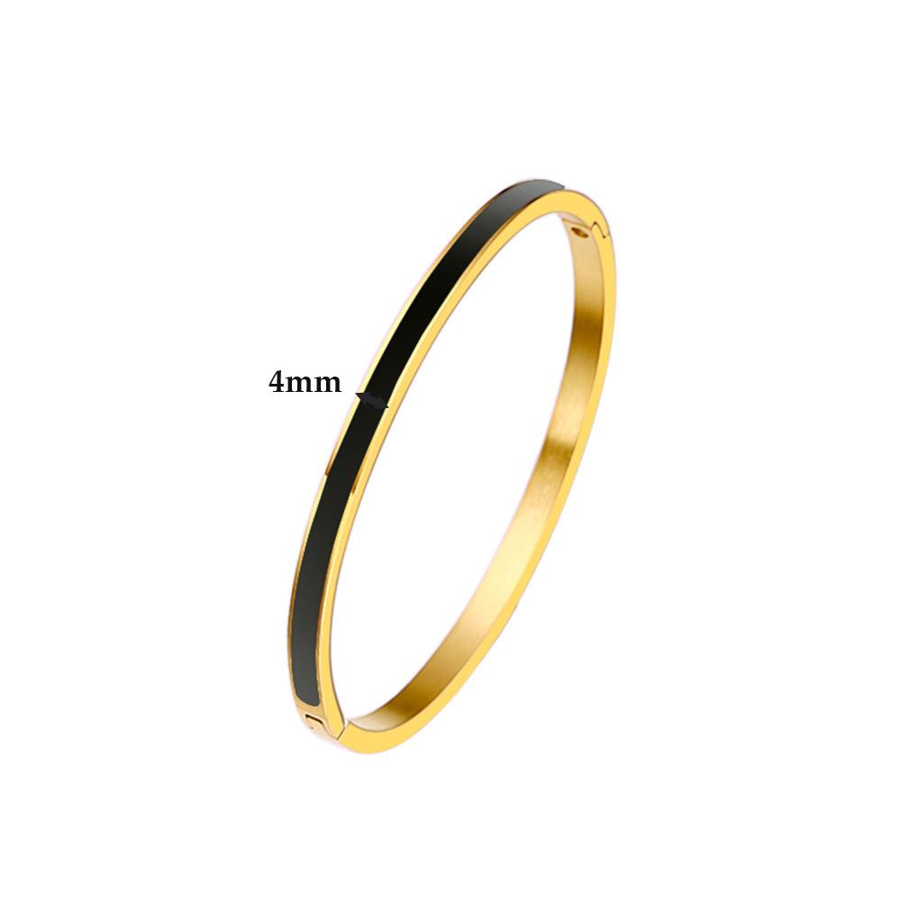 

CARLIDANA Luxurious Colorful Green Enamel Bangles Bracelets for Women Celebration Present Trendy Bangles Stainless Steel