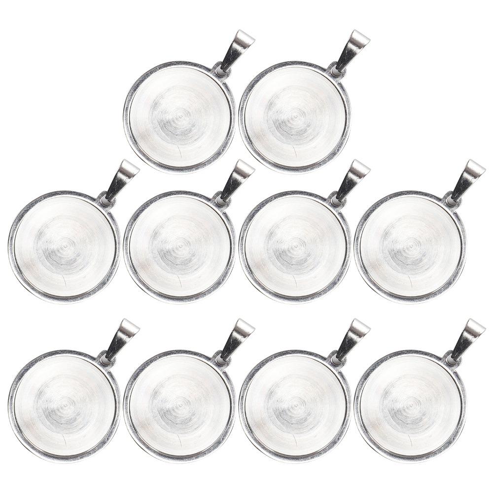 10pcs 20mm Size Round Pendant Tray Round Shape Blank Pendant Tray Custom Jewelry