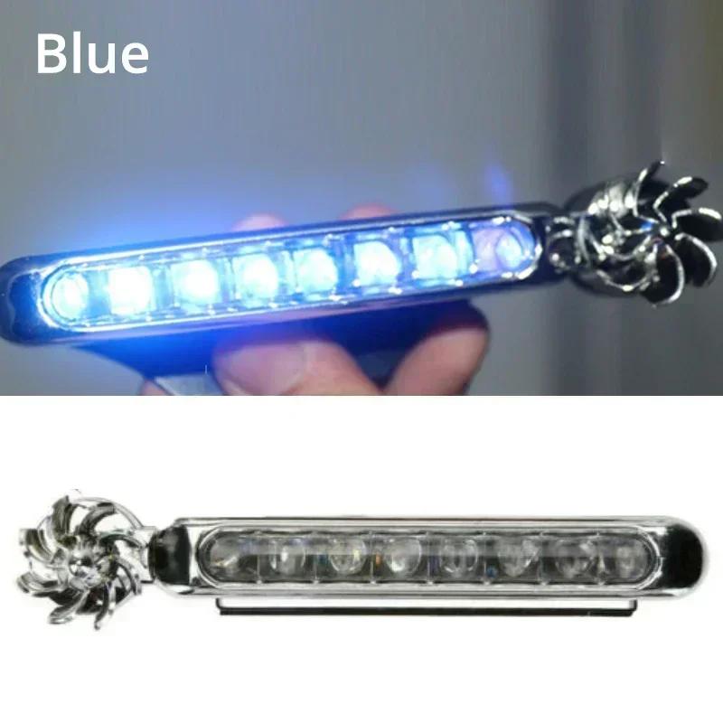 1/2pcs Wind Powered Car LED DRL Daylight Running Light Auxiliary Lighting Rotation Fan Lamp Automobile Day Time Headlight