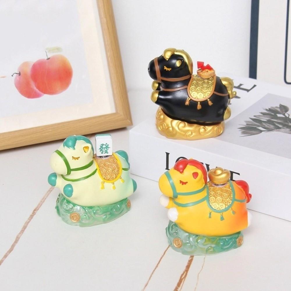 Handgefertigte Cartoon-Pferdestatue, Kawaii-Pferdemaskottchen, DIY-Bastelidee, Tischdekoration, Heimdekoration