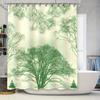 Grünes Baumuster Duschvorhang Wasserdichtes Gewebe Badezimmer Dekoration Hausdekoration Moderner Stil Künstlerischer Druck Regenschirmabdeckung La
