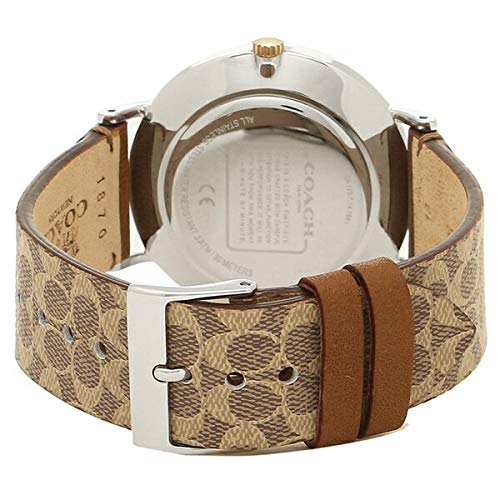 Coach Women's Perry 36mm Signature Quartz Watch in White and Brown (14503121)