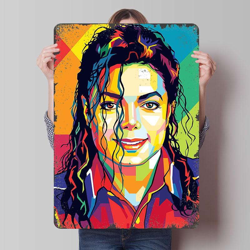 Michael Jackson Pop Art Portrait Metal Poster Customized Wall Art Retro Vintage Tinplate Signs for Living Room Decoration Decor