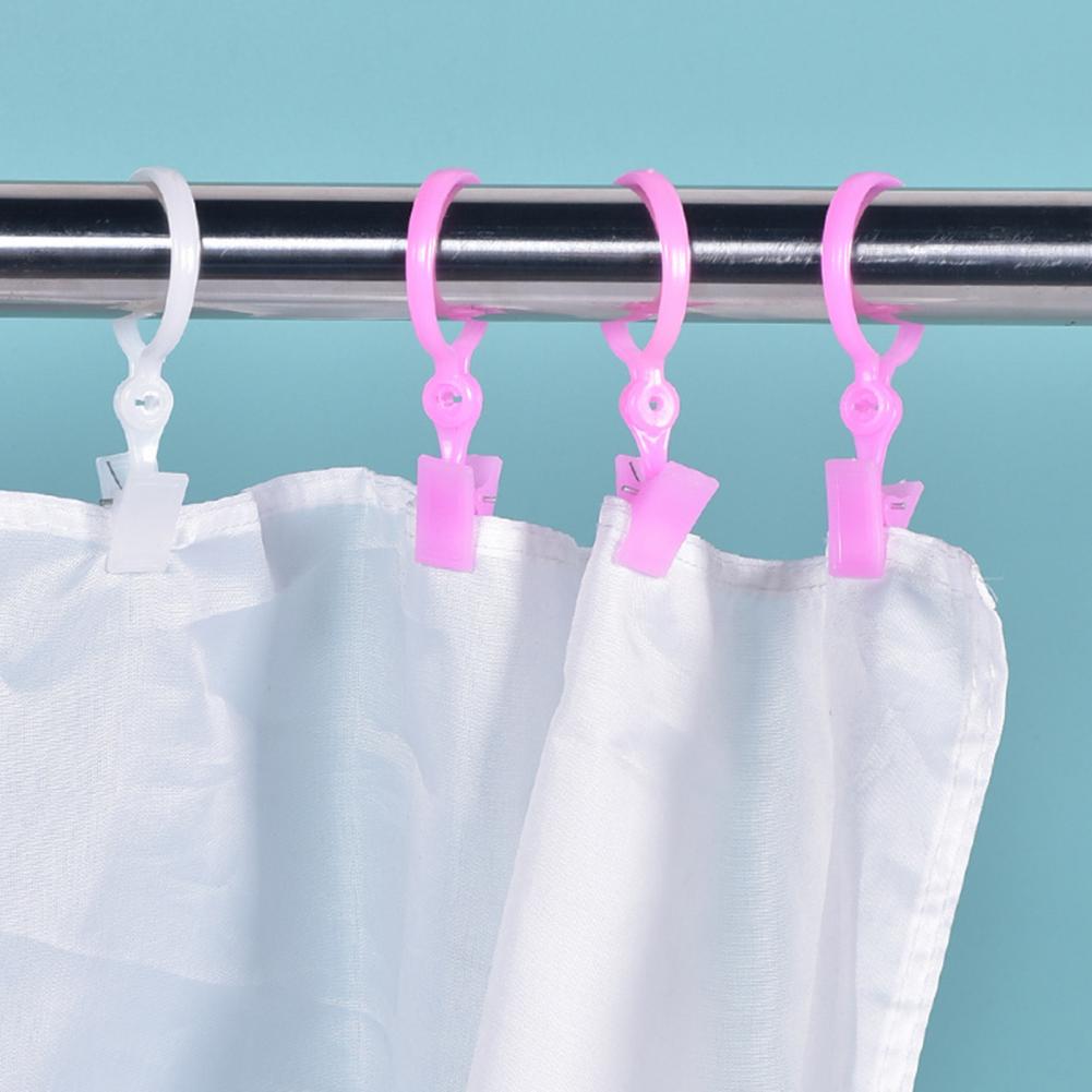 10Pcs Shower Curtain Hooks Clips Heavy Duty Rustproof Bathroom Window Hanging Accessories