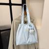 Polka Dot Drawstring Tote Bag Women's Large-capacity Shoulder Bag