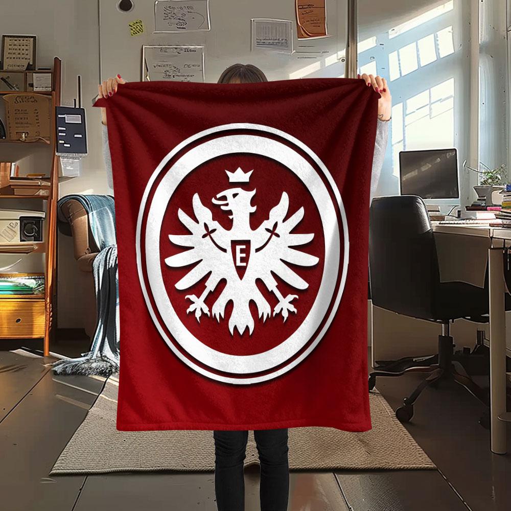 1PC Eintracht Frankfurt Patterned Flannel Blanket Suitable For All Seasons for Home Decor Warmth and Comfort Gifts Holiday Present