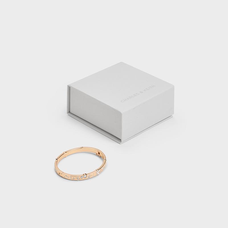 CHARLES&KEITH Small ck spring high-looking popular versatile style simple bright diamond temperament ring dinner party annual CK5-12120414-Silver R