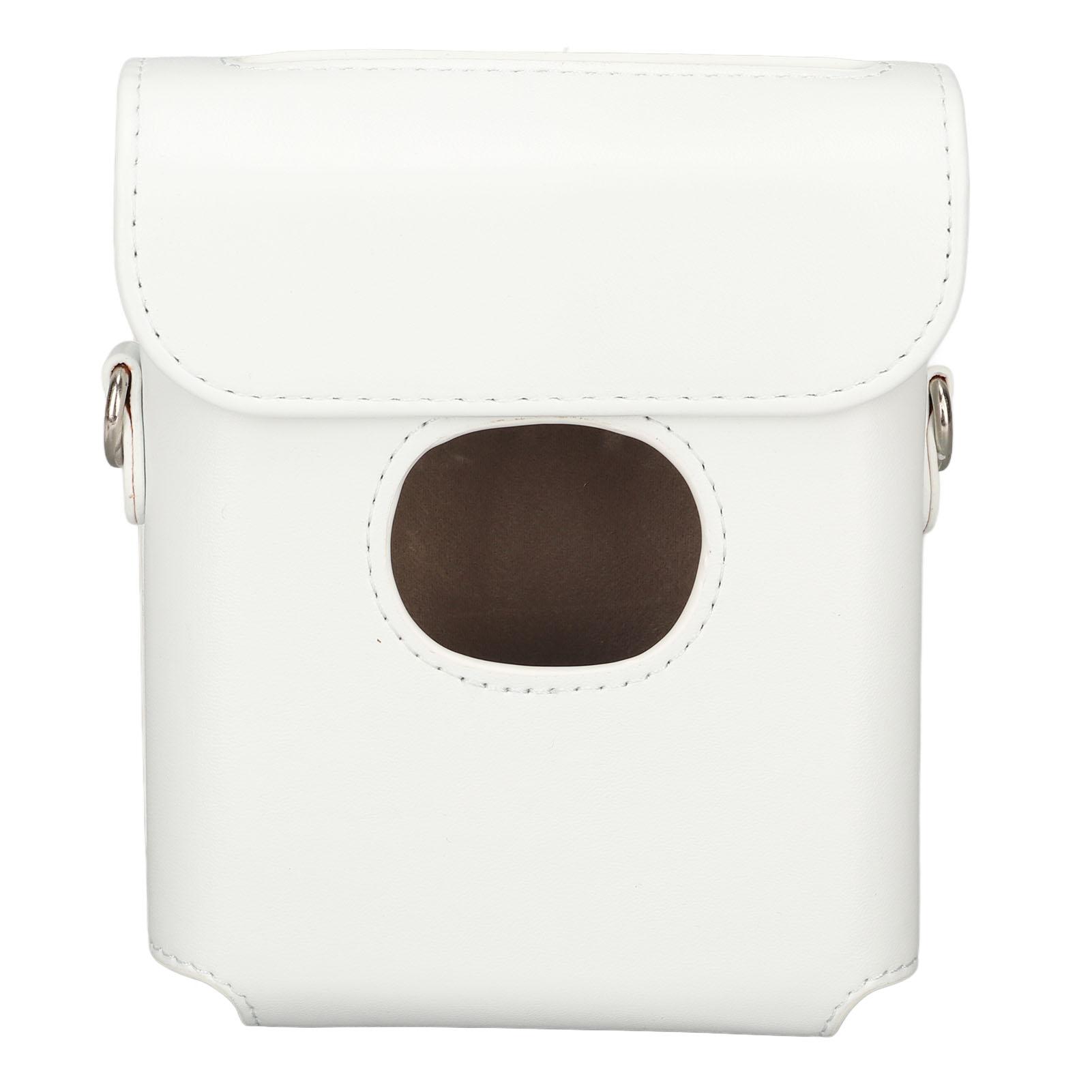 

Чехол для переноски из искусственной кожи Винтажная сумка для камеры против царапин с плечевым ремнем для FujiFilm Instax белый