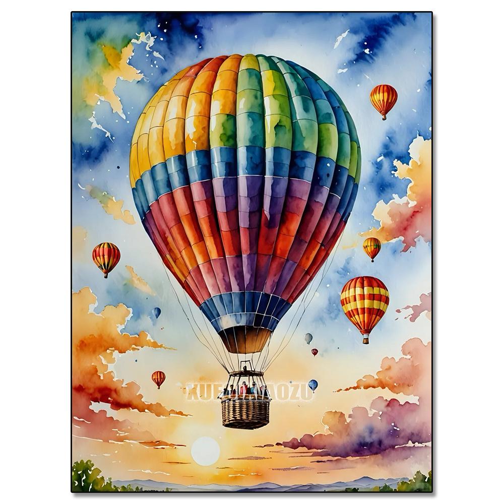 Akvarelllandskap Växtserie Diamantkonstmålning Dekoration Segelbåt Diy Full Strassmosaik Korsstygnsats Gåva