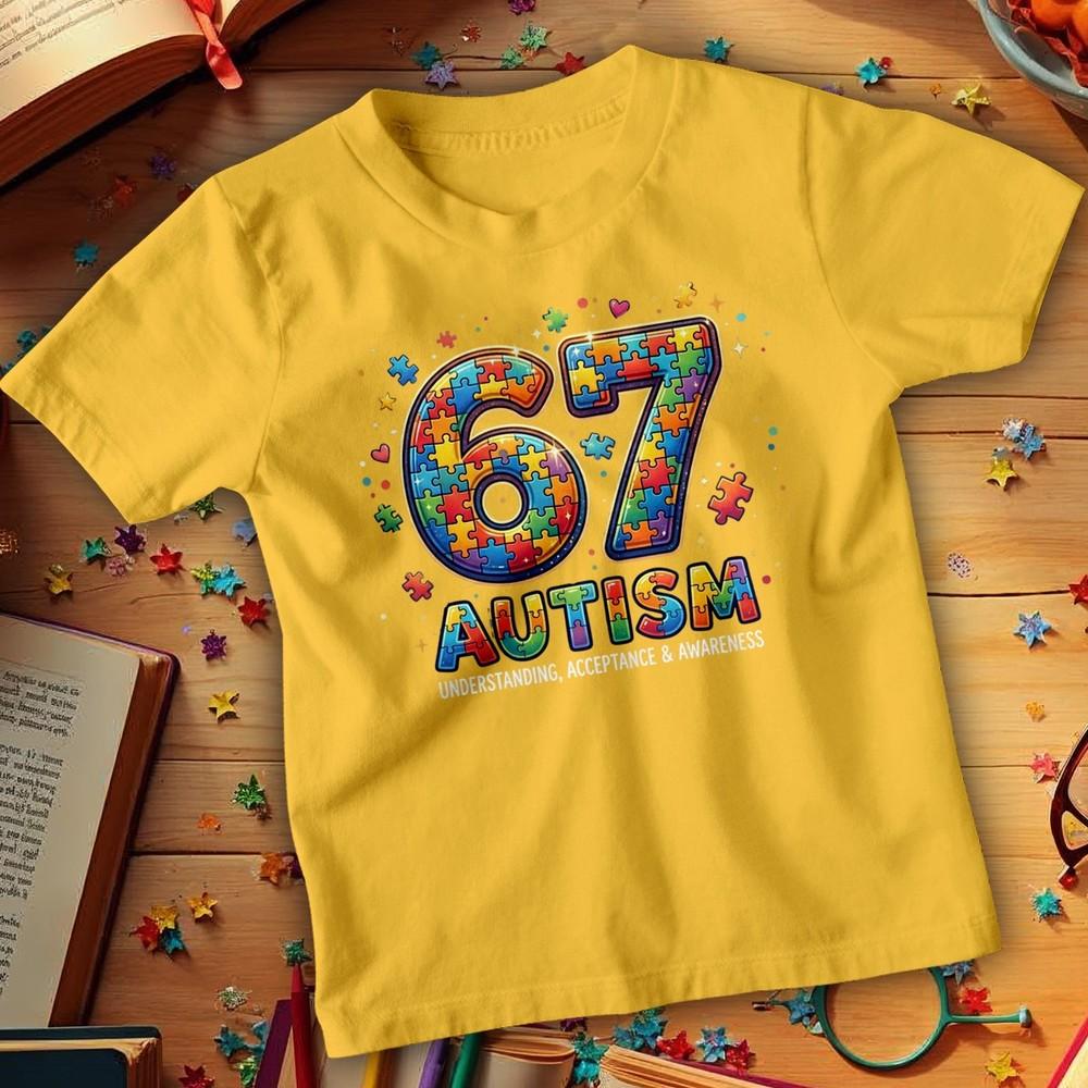 67 Six Seven Autism Awareness TShirt Funny Meme School Event Adults Kids Tee 2
