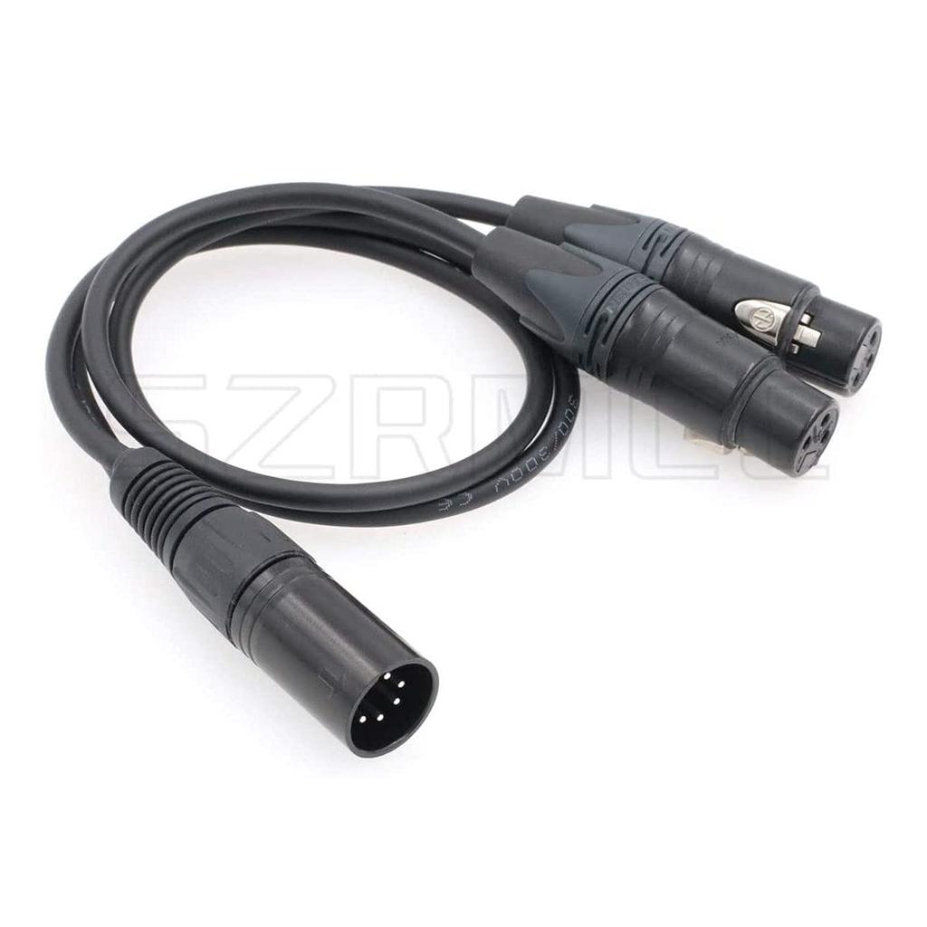 SZRMCC Dvoukanálový XLR 3-pinový samice na XLR 5-pinový samec audio vstupní kabel pro kameru Arri Alexa XT SXTAmira