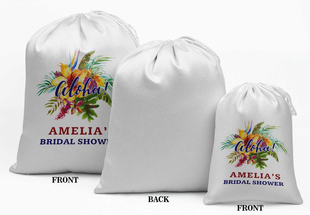 Darling Souvenir, weiße Blumen und Blätter, Brautparty, individuelle Party-Vorräte, Geschenktüten mit Kordelzug, 15 Stück