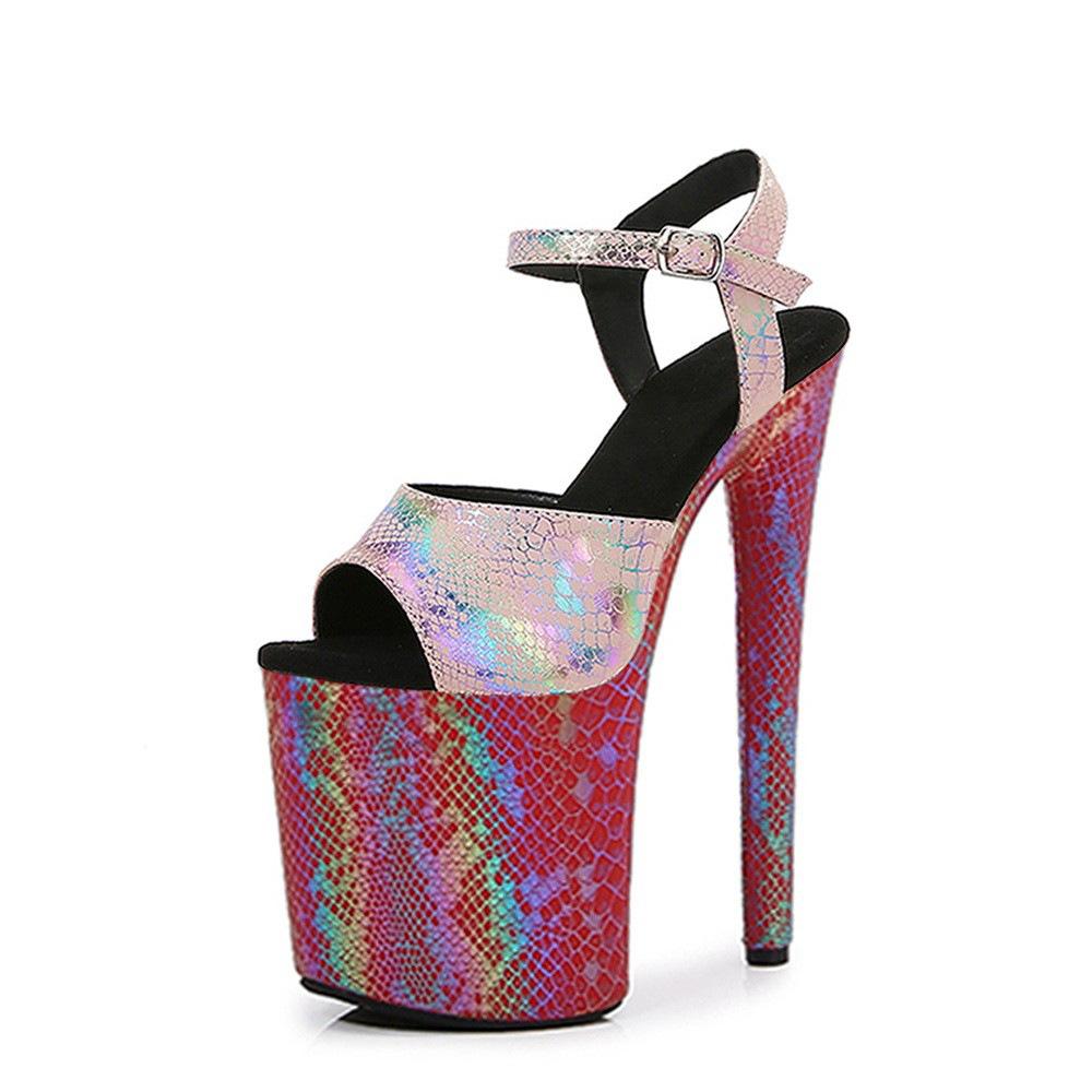 20Cm Symphony Snake Sandals Hate the sky high large size super high heel sexy shoes pink nightclub catwalk dancing shoes
