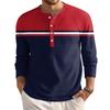 Men's Loose Casual Button Down Collar Long Sleeve Top