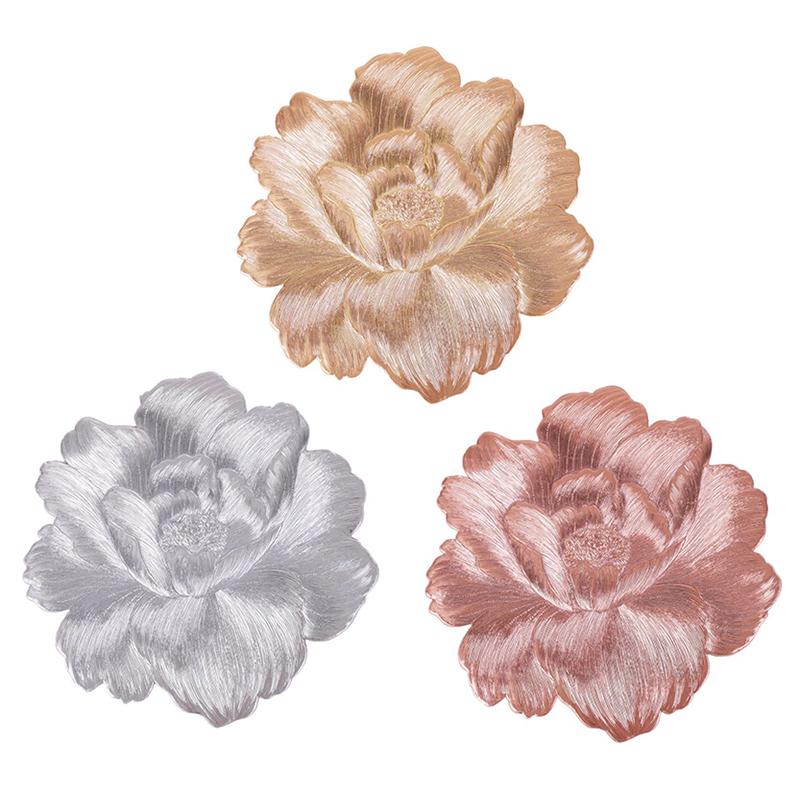 Peony Flower-Shaped Heat-Resistant And Washable Flower Placemat Decorative Heat Resistant Table Pad Coasters Home Party Wedding