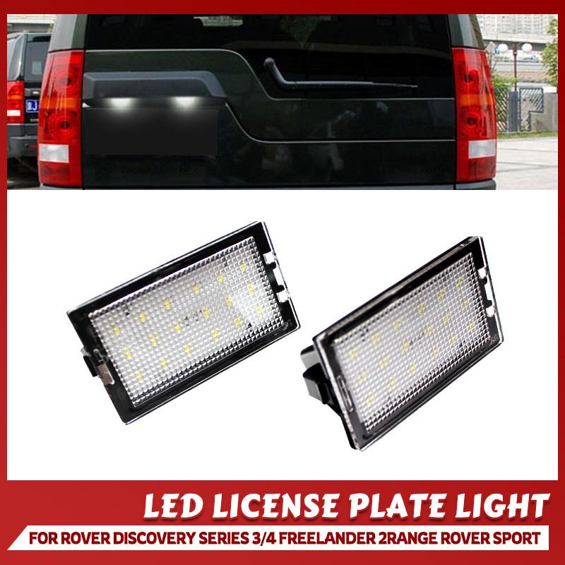 For Land Rover Discovery Series 3 LR3 4 LR4 Freelander 2 LR2 Range Rover Sport vehicles 2-piece LED license plate light set