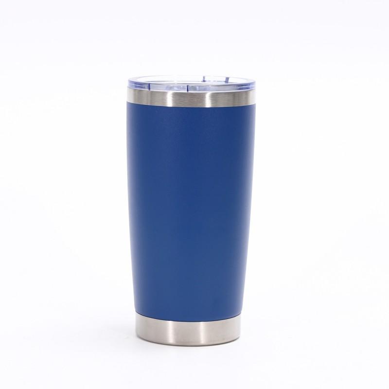 20oz Double Wall Vacuum Insulated Stainless Steel Travel Mug Car Office Home - Lightweight Portable Cup With Press Lid