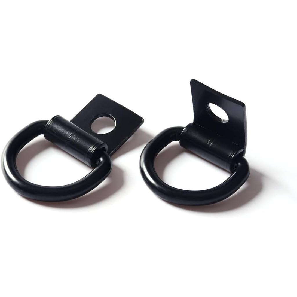 4 Pcs D-Rings Tie Down Anchor Hooks, 10Mm Fixing Hole D-Ring For Pickup Truck Bed Deck Rails T Slot Nut Screw, Heavy Duty Steel D Ring For Trailer,