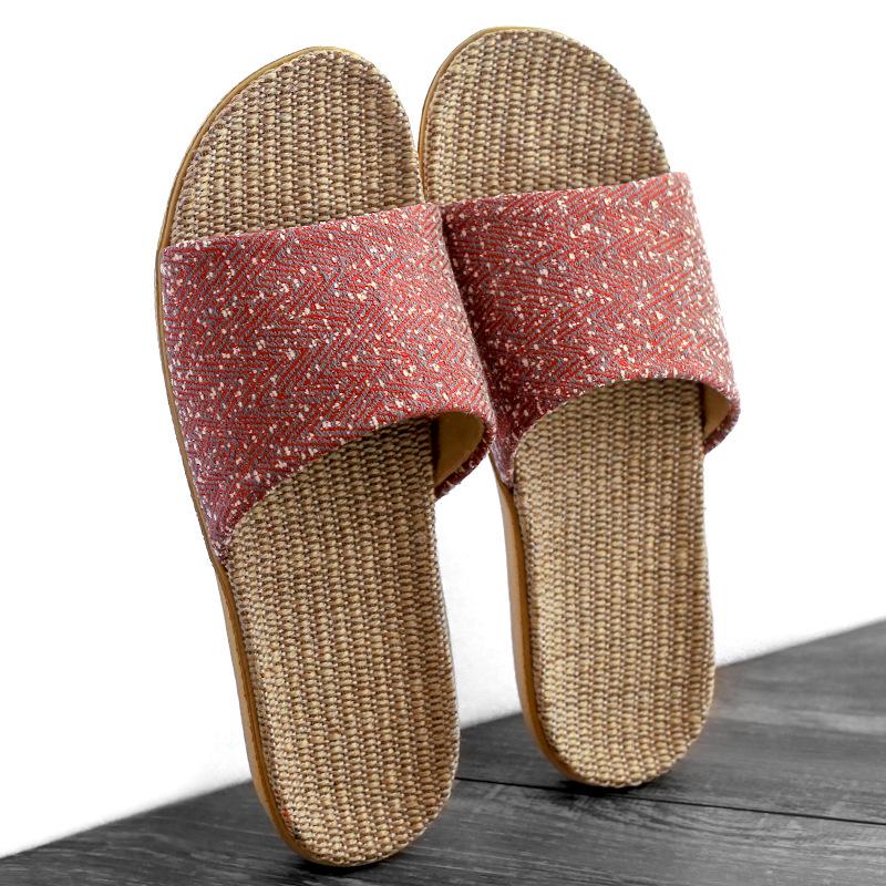 Uerkang new home cool slippers, home indoor non-slip linen slippers men's and women's slippers direct sales