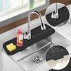 Square Silicone Faucet Mat Sink Splash Pad Countertop Protector Bathroom Mats Water Ripples Kitchen Faucet Water Catcher Mat