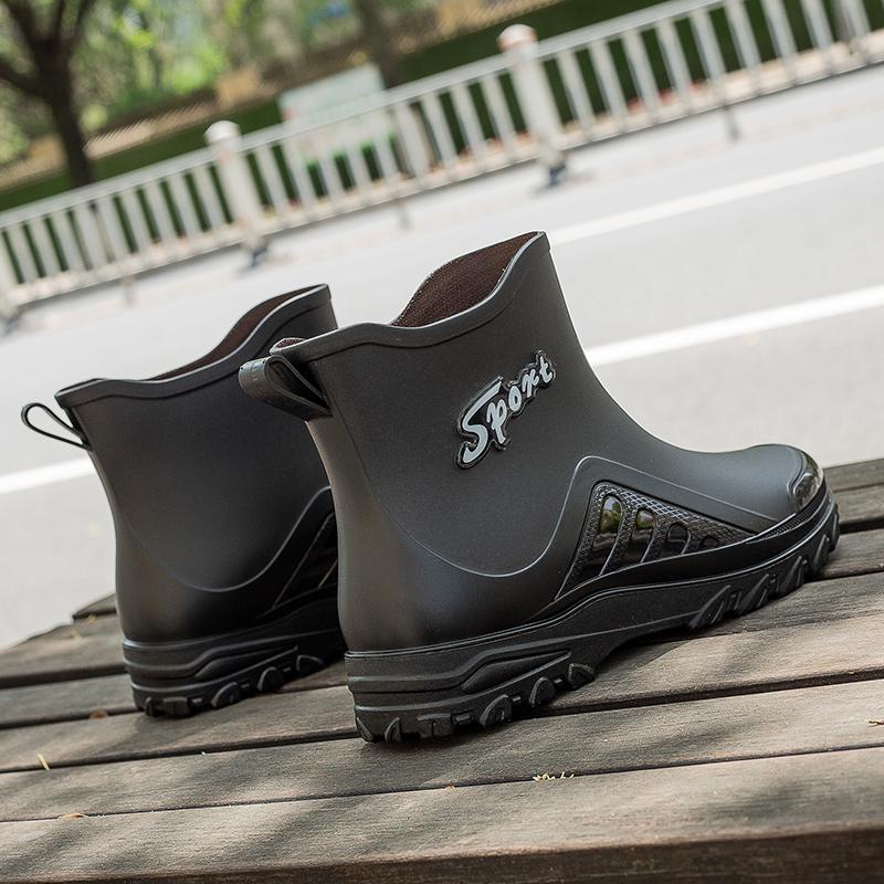 2023 Winter Sale: Men's Short Tube Waterproof Rubber Rain Boots - All-Season Fashionable Flat Design