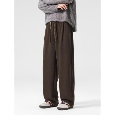 Men's New Warm Wide-Leg Wool Knit Sweatpants - Thick, Versatile, High-Street Casual Pants