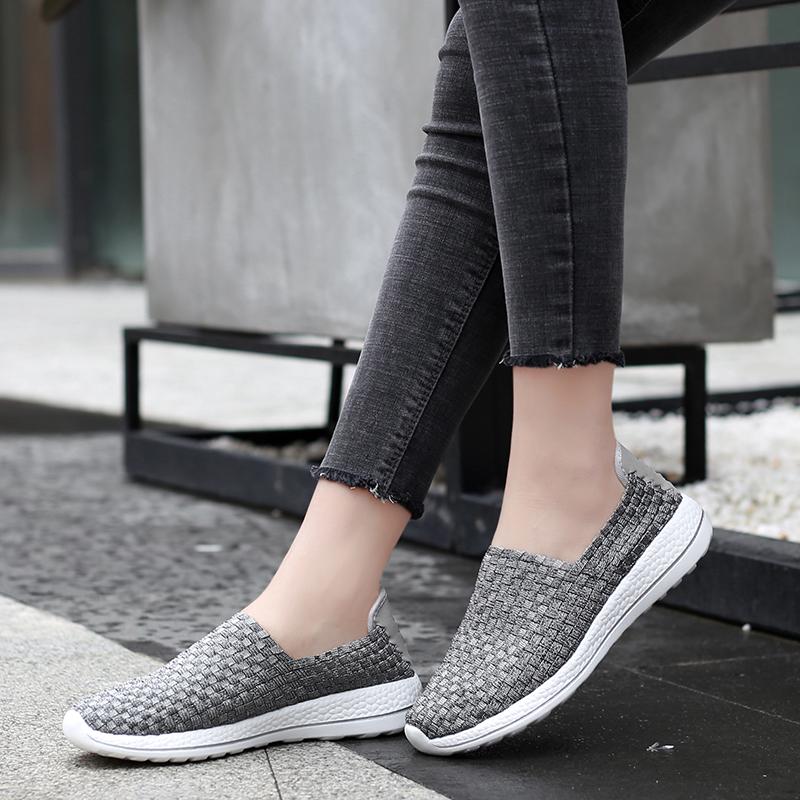 Letnie damskie trampki Komfortowa pielęgniarka Plus Size mieszkania mokasyny miękkie buty sportowe do chodzenia po plaży lekkie wsuwane