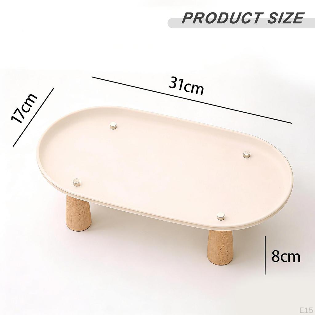 Cat Bowl Holder, Elevated Feeding Stand, Food with Wooden Legs, Easy to Clean, Non-slip, for