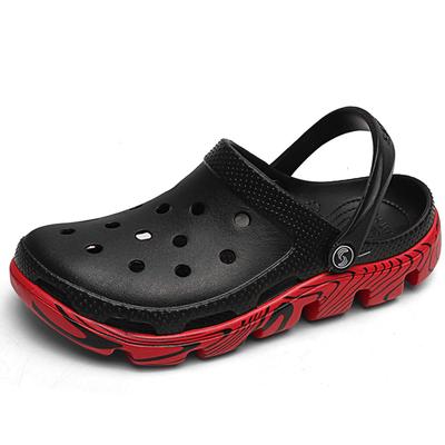 Ainiway Clog Clog Sandals with Fashion Breathable Men's Sandals, Slip-On Crocband, Beach, Casual, Sandals, Amphibious, Lightweight, (724-BKRD44)
