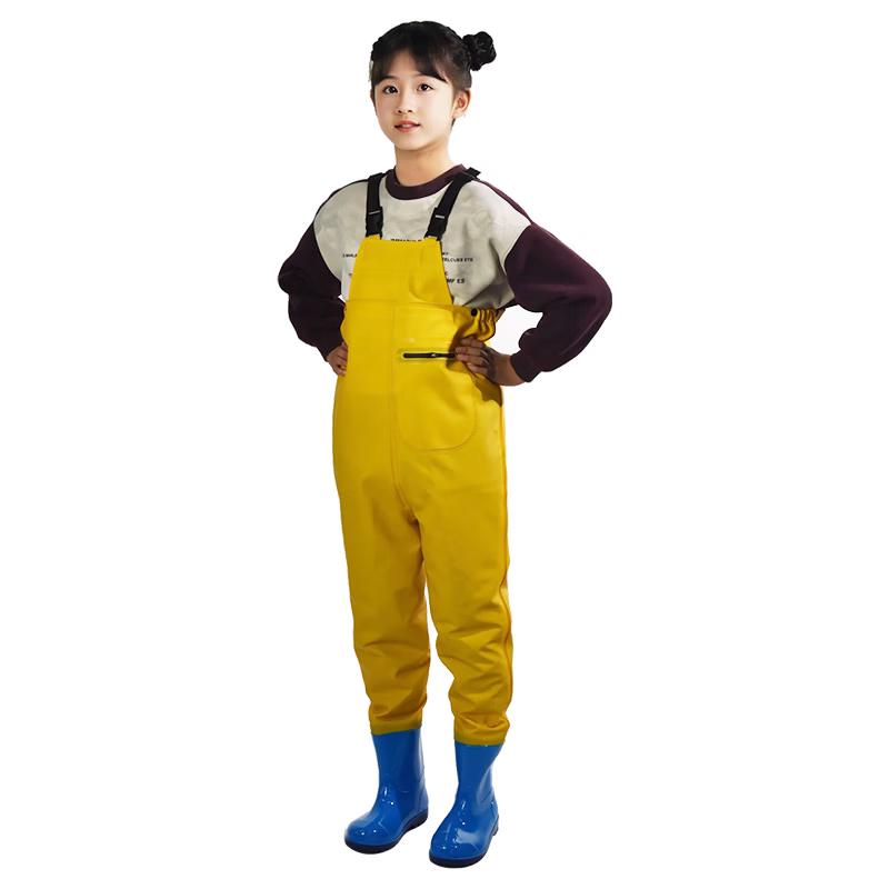 Jinglang Kids  Waterproof Wading & Rain Pants with Integrated Boots