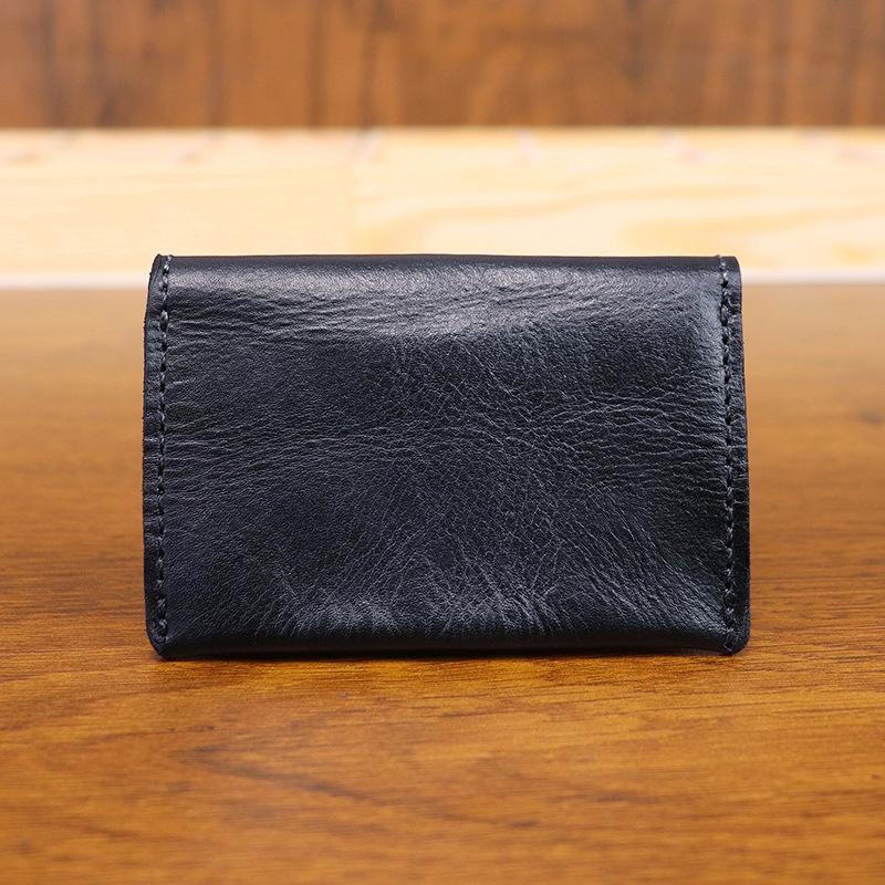 Neue Kopfschicht Kuhleder-Abholtasche für weibliche Studenten, Einfache Kartentasche, Retro-Gemüsegerbung Leder verwendet, Gebürstet, Handgefertigte Visitenkartenetui