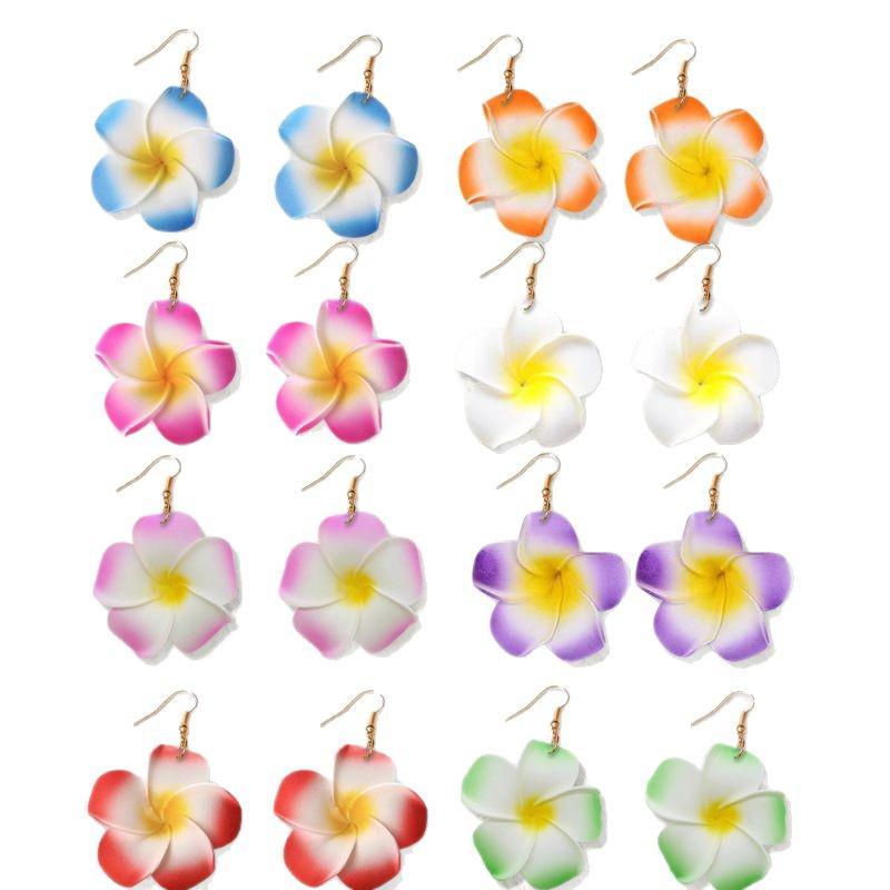Plumeria Earrings - Versatile Travel & Daily Wear, 8 Color Options