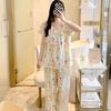 Short-sleeved Trousers Cotton and Silk Pajamas Women's Summer Thin Suit Japanese Sweet Anti-bumps Can Be Worn Outside Cotton Silk Loungewear