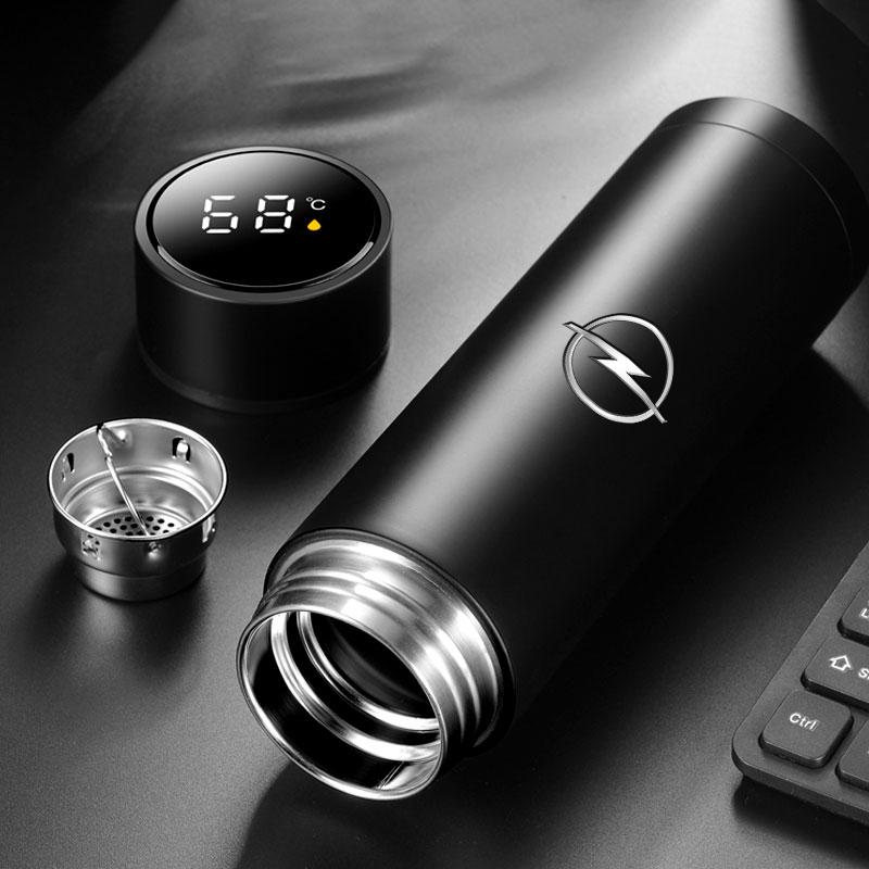 Bil Smart Termosflaske Med Temperaturvisning Kaffekopp For Opel insignia Astra H G J Antara vectra Vivaro corsa c d zafira b Bilstyling