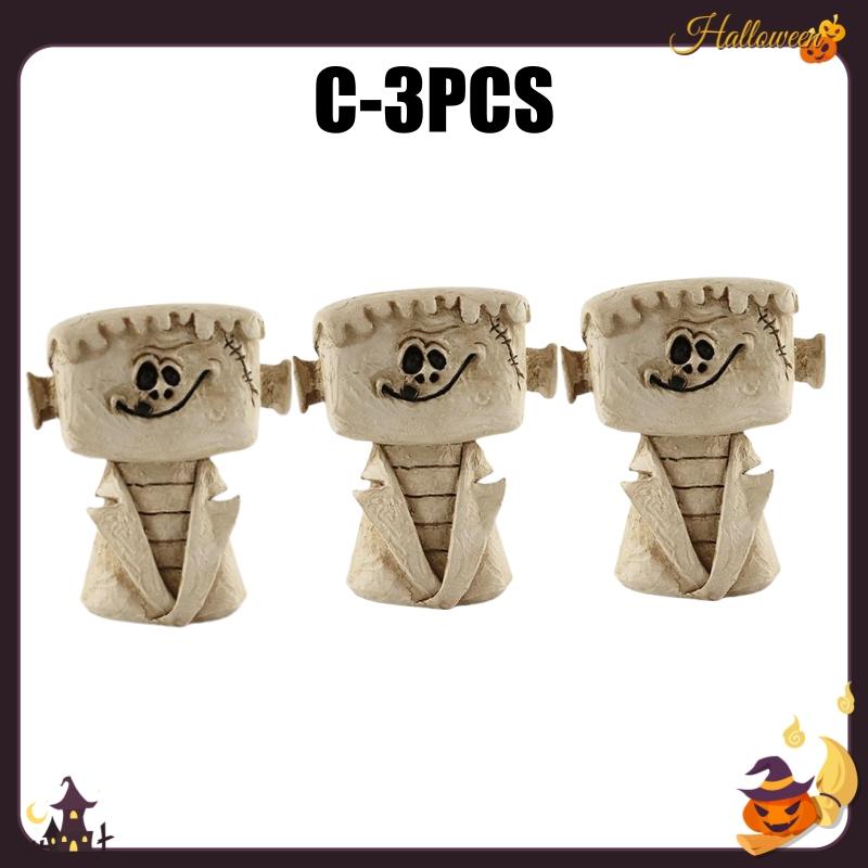 Cartoon Kürbis Geist Harz Handwerk Miniatur Skulptur Niedliche Gruselige Szene Deko Tischschmuck Heimparty Halloween