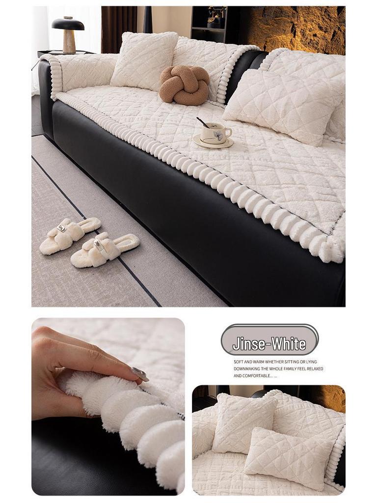 2025 Plush Non-slip Sofa Cushion Cover for Autumn and Winter