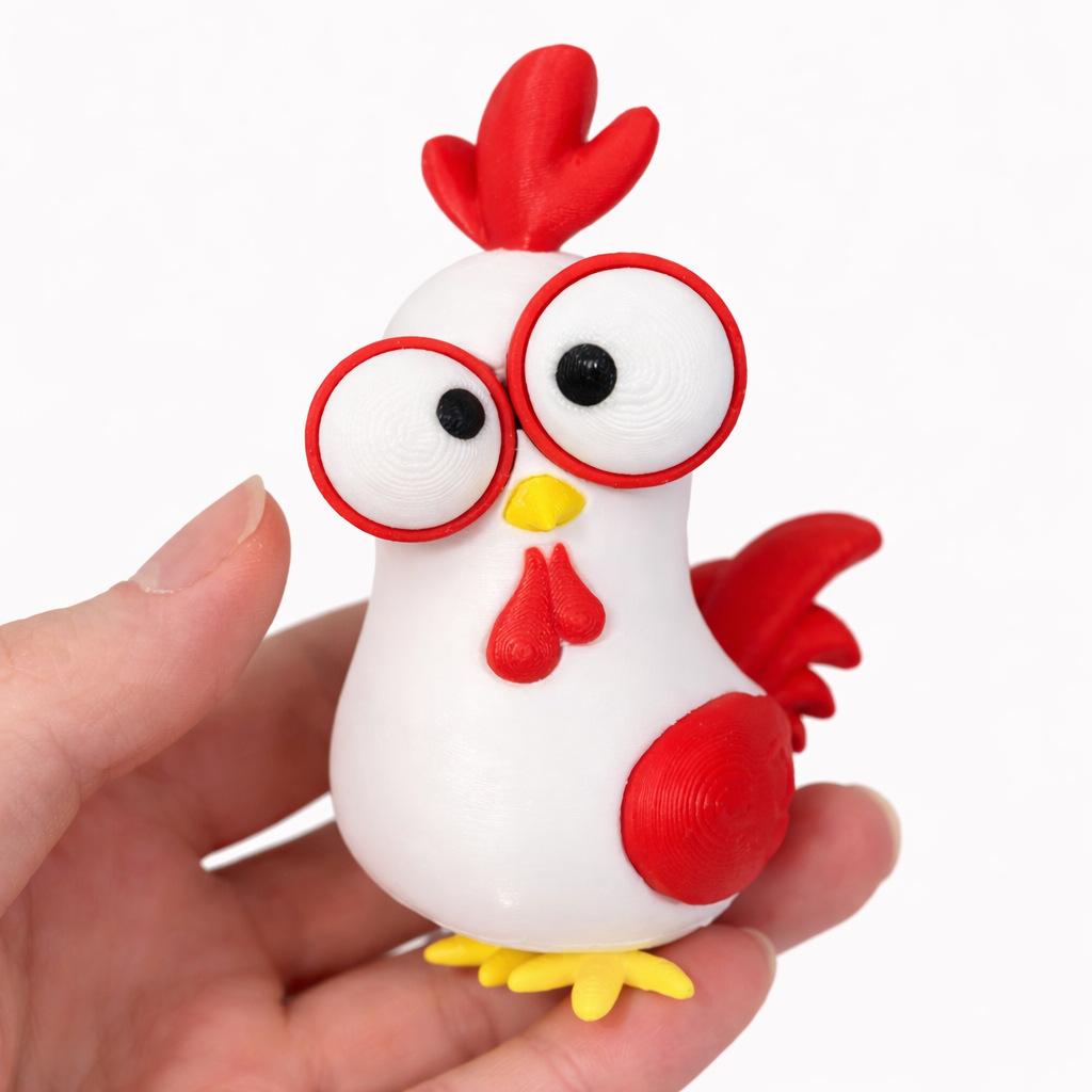 Мультяшные 3D-печатные игрушки-куры Игрушки для снятия стресса в офисе Домашние украшения на Новый год и Пасху Милая модель игрушки-куры Забавные подарки