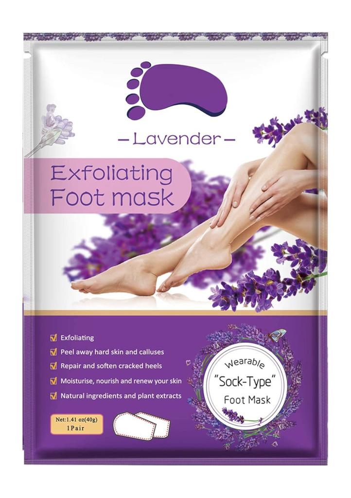 Lavender Exfoliating Foot Peel Mask by Aliver - Single Pack for Deep Cleansing and Moisturization