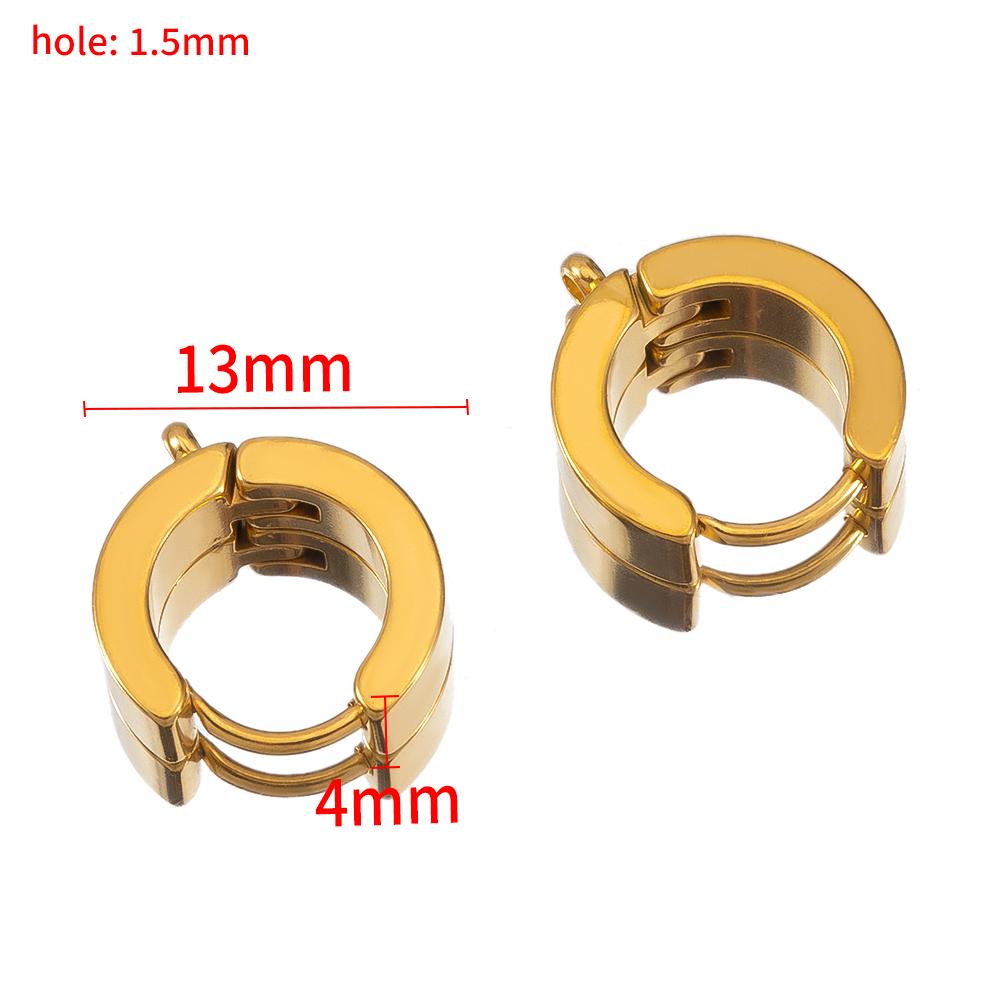 10pcs Stainless Steel Hoop Earring Hook Connector Women French Earrings Settings Men Punk Hiphop Bijoux Gifts DIY Jewelry Making