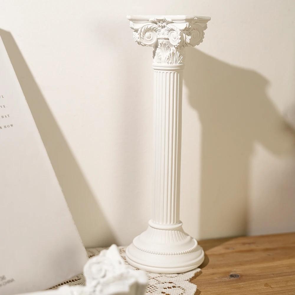 Roman Pillar Greek Temple Ruins Ornaments Classic Column Architectural Statue Sculpture for Wedding Table Home Garden Decor