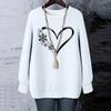 Ladies' Christmas Printed Round Neck Long Sleeved T-shirt Sweatshirt Top