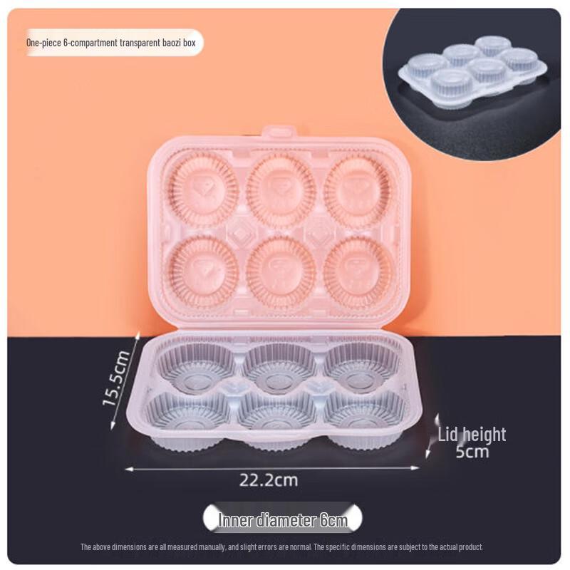 Transparent 6-Compartment Takeaway Food Container